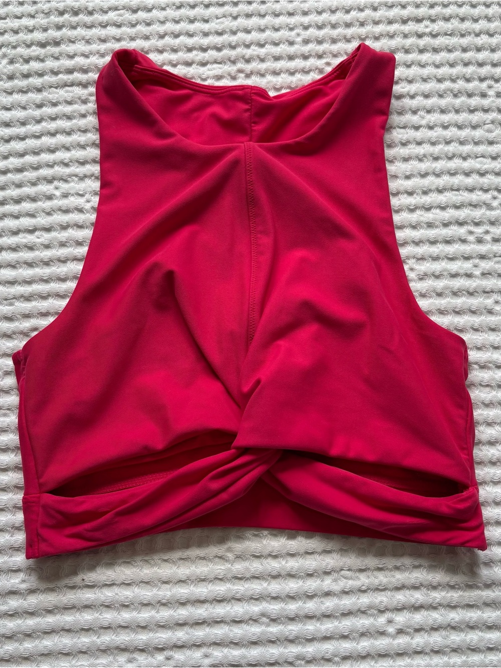 Spiritual Gangster Centered Brami Twist Front Cropped Tank Top Bright Pink S